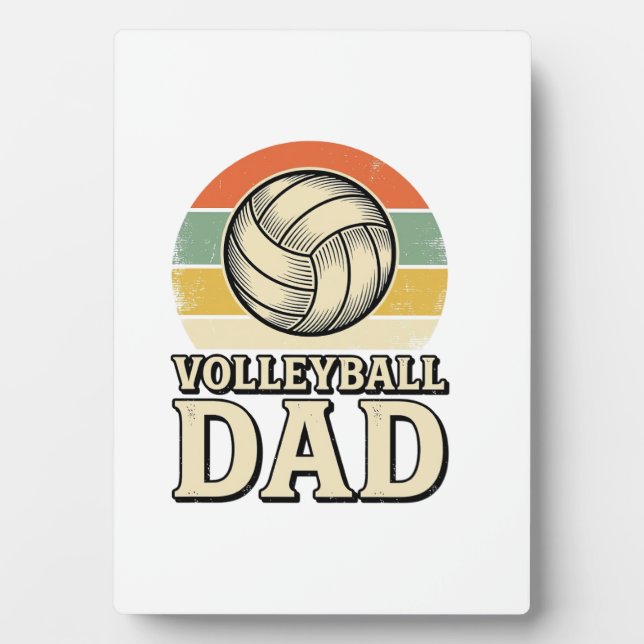 Plaque Photo Conception de chemise rétro pour papa de volley-ba (Devant)