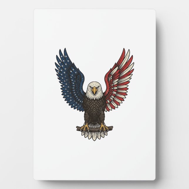 Plaque Photo Conception de chemise vectorielle aigle patriotiqu (Devant)