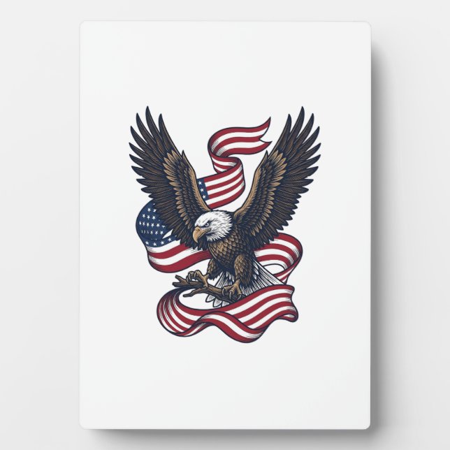 Plaque Photo Conception de chemise vectorielle aigle patriotiqu (Devant)