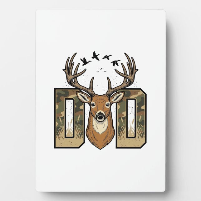 Plaque Photo Conception de chemise vectorielle Buck Camo Papa C (Devant)