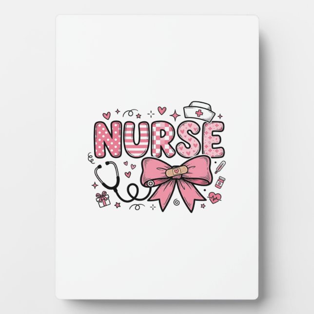 Plaque Photo Conception de chemise vectorielle Cute Nurse Bow H (Devant)