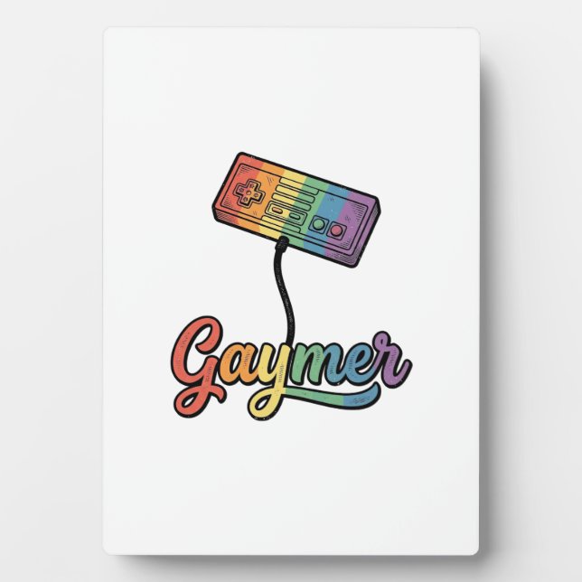 Plaque Photo Conception de chemise vectorielle Gaymer Rainbow G (Devant)