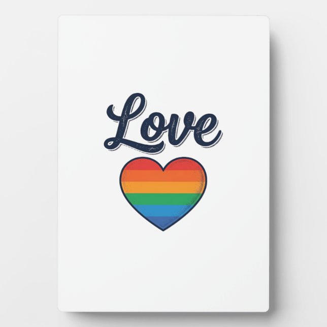 Plaque Photo Conception de chemise vectorielle Love Rainbow Hea (Devant)