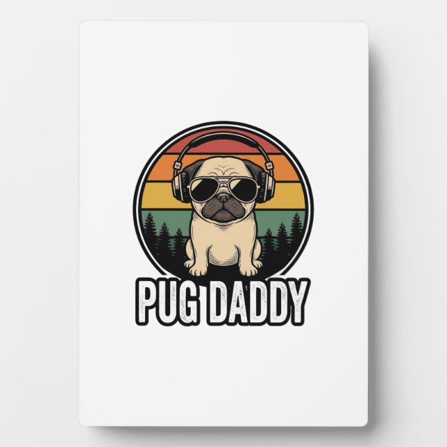 Plaque Photo Conception de chemise vectorielle pour chien Pug D (Devant)