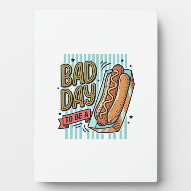 Plaque Photo Conception de chemise vectorielle rétro Hot Dog Ba (Devant)