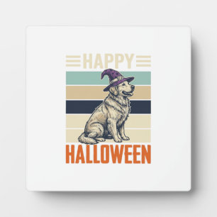 Plaque Photo Conception de chemise vintage Happy Halloween Dog 