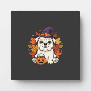 Plaque Photo Conception de chien de citrouille d'Halloween de B