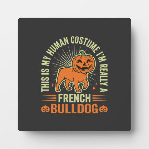 Plaque Photo Conception de costume humain drôle de bouledogue f