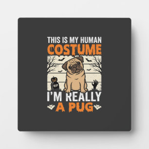 Plaque Photo Conception de costume humain drôle de pug Hallowee