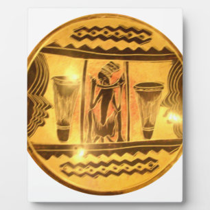Plaque Photo Conception de dessin d'art ethnique africain doré