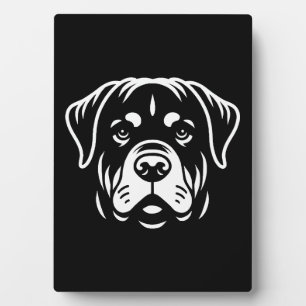 Plaque Photo Conception de face minimaliste Rottweiler - Gras