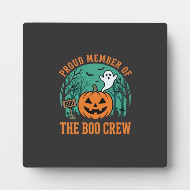 Plaque Photo Conception de fantôme de citrouille de Halloween B (Devant)