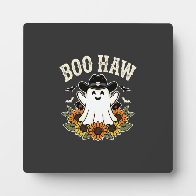 Plaque Photo Conception de fantôme Halloween occidental Boo Haw (Devant)