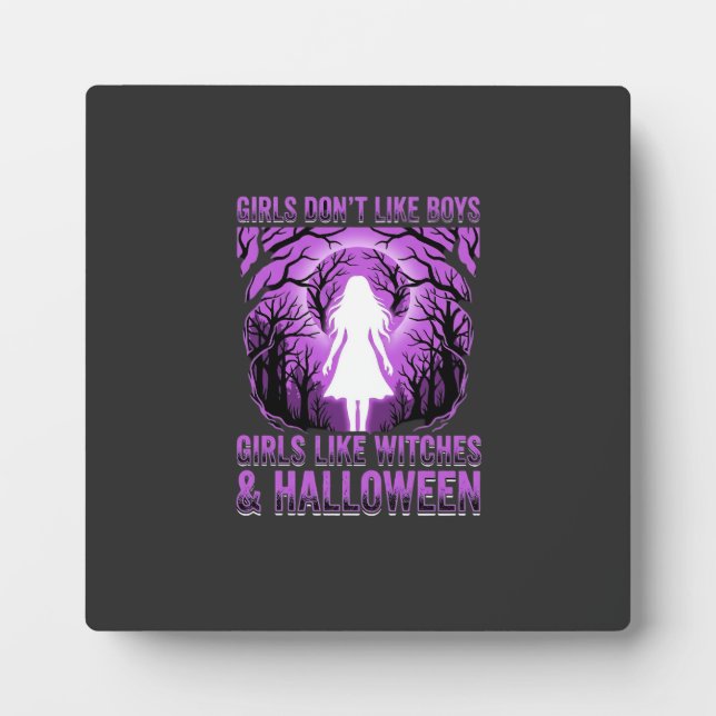 Plaque Photo Conception de Halloween pour filles comme des sorc (Devant)