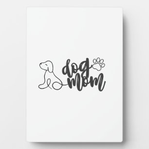 Plaque Photo Conception de ligne artistique de maman chien Ama