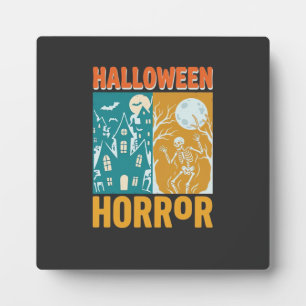 Plaque Photo Conception de maison hantée Halloween Lune squelet