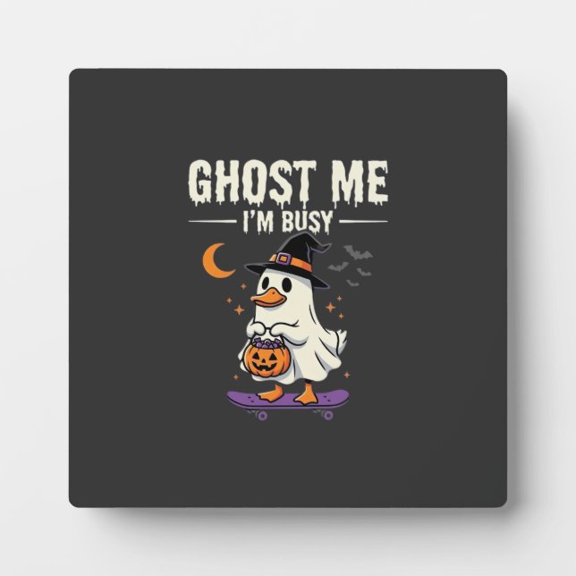 Plaque Photo Conception de skateboard Canard Fantôme Halloween_ (Devant)