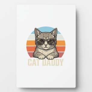 Plaque Photo Conception de T-shirt Chat Daddy Vintage Sunset Co