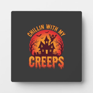 Plaque Photo Conception de T-Shirt Halloween Chillin With My Cr