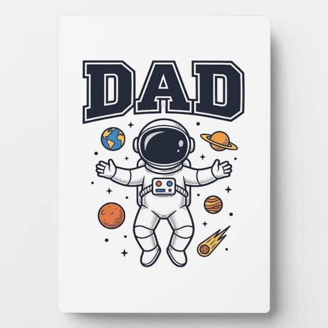 Plaque Photo Conception de T-shirt Vector Space Astronaute Papa (Devant)