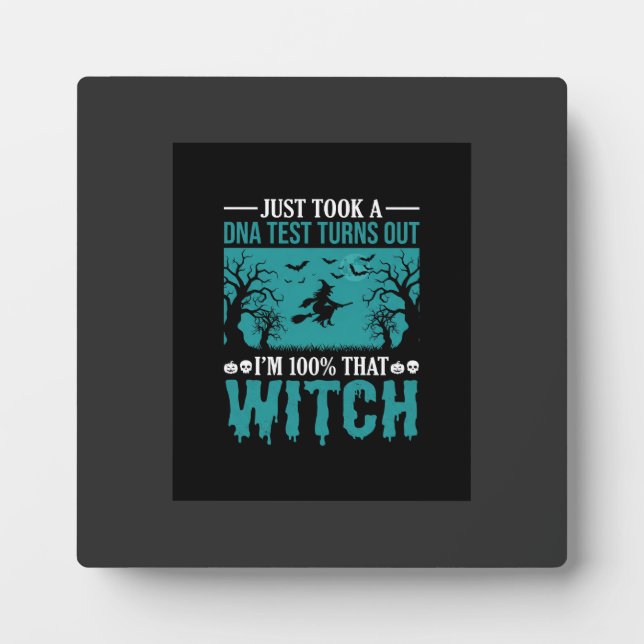 Plaque Photo Conception de test ADN de sorcière d'Halloween (Devant)