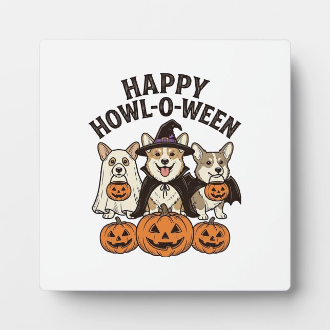 Plaque Photo Conception de vecteur de chien de Halloween de Cor (Devant)