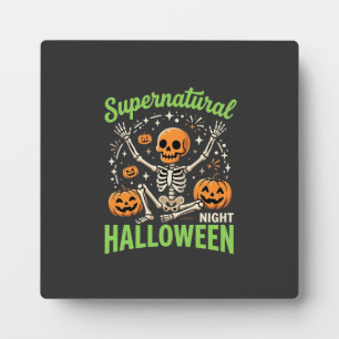 Plaque Photo Conception de vecteur de Halloween de squelette su