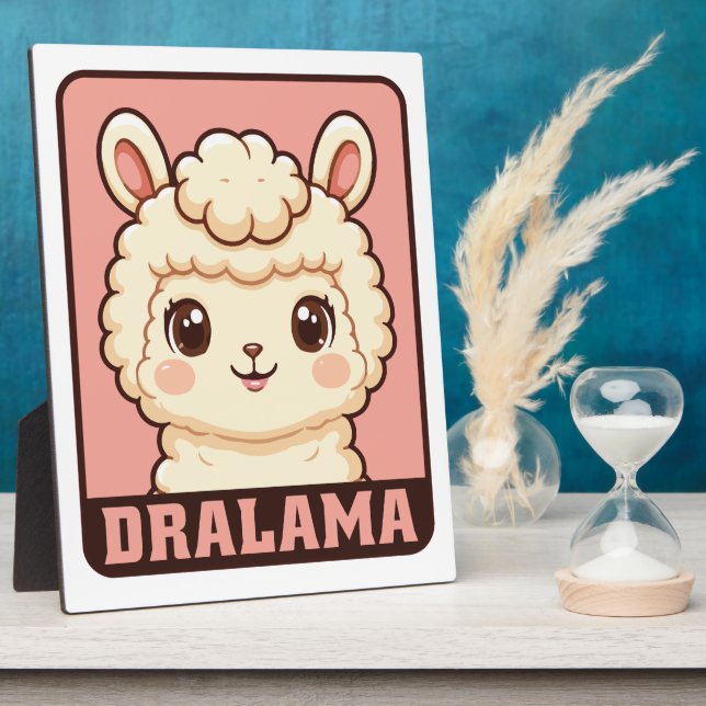 Plaque Photo Conception d'illustration de lama mignon (Côté)