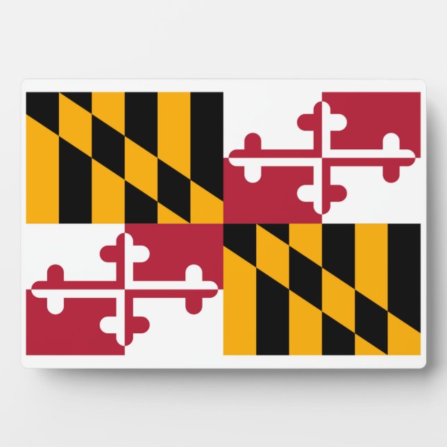 Plaque Photo Conception du drapeau de l'État du Maryland (Devant)