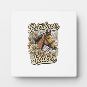 Plaque Photo Conception Fleurale de Course de Cheval Vintage Pr