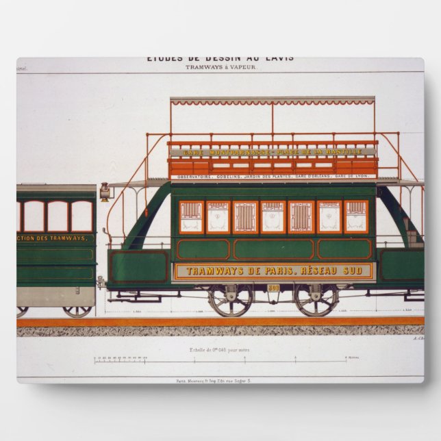 Plaque Photo Conception pour un tramway à vapeur, planche 126 d (Devant)