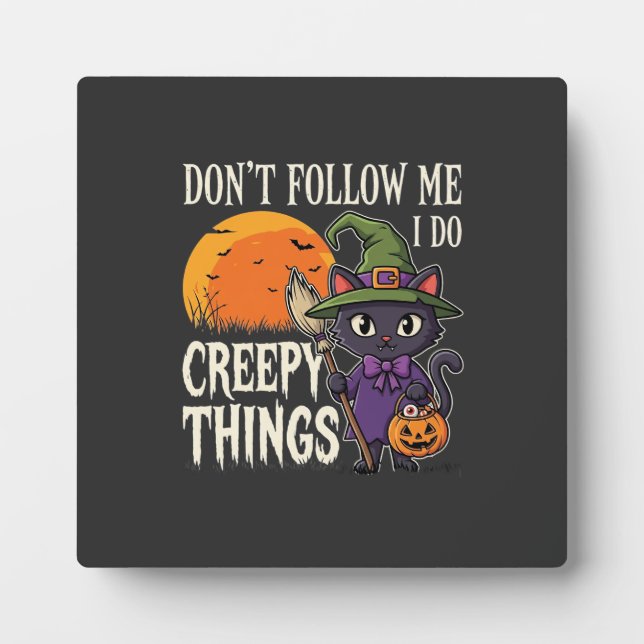 Plaque Photo Conceptions de chat de sorcière d'Halloween de cho (Devant)