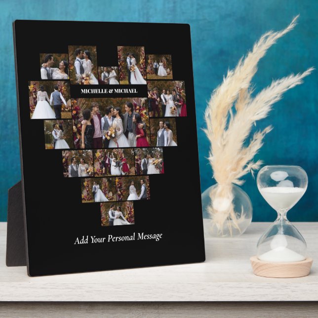 Plaque Photo Concevez Votre Propre Collage Photo En Forme De Cœ (Côté)