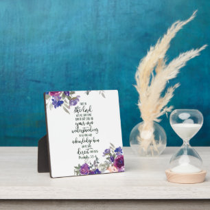 Plaque Photo Confiance dans le Seigneur floral
