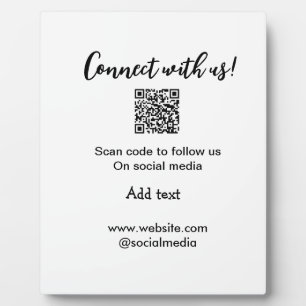 Plaque Photo Connectez-vous avec nous scan QR code ajouter e-ma