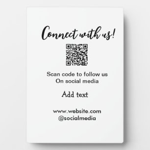 Plaque Photo Connectez-vous avec nous scan QR code ajouter e-ma