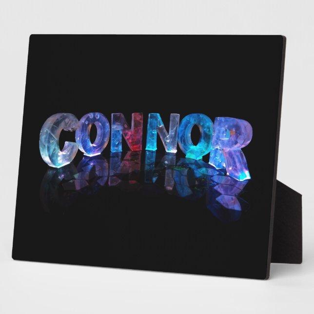 Plaque Photo Connor de nom en lumières 3D (Côté)