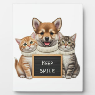 Plaque Photo "Conserver le sourire cadre photo - Cute Cats Desi