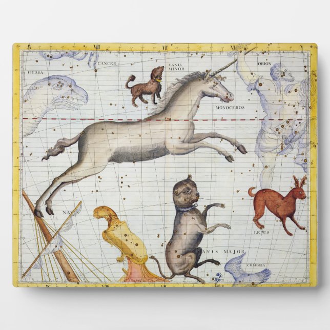 Plaque Photo Constellation de Monoceros avec Canis Major et Mi (Devant)
