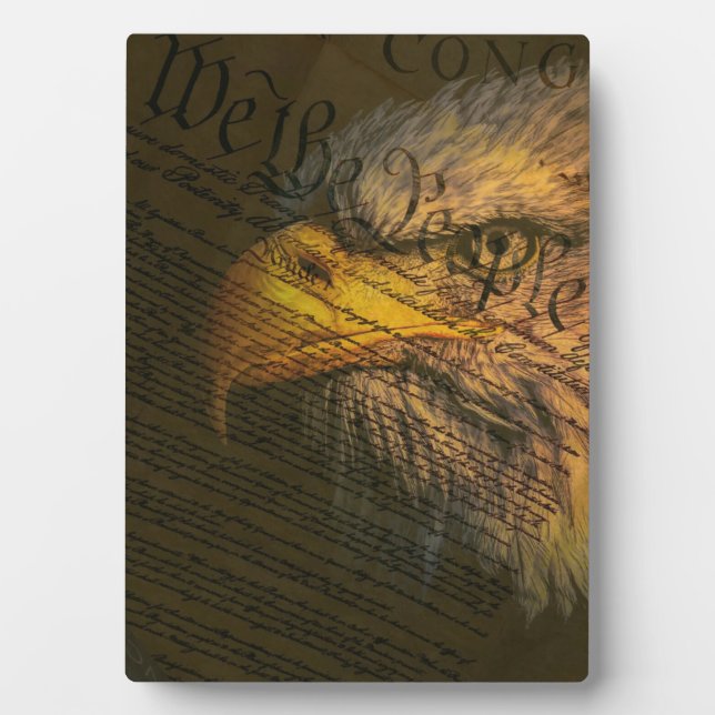 Plaque Photo Constitution Avec Aigle Bald (Devant)