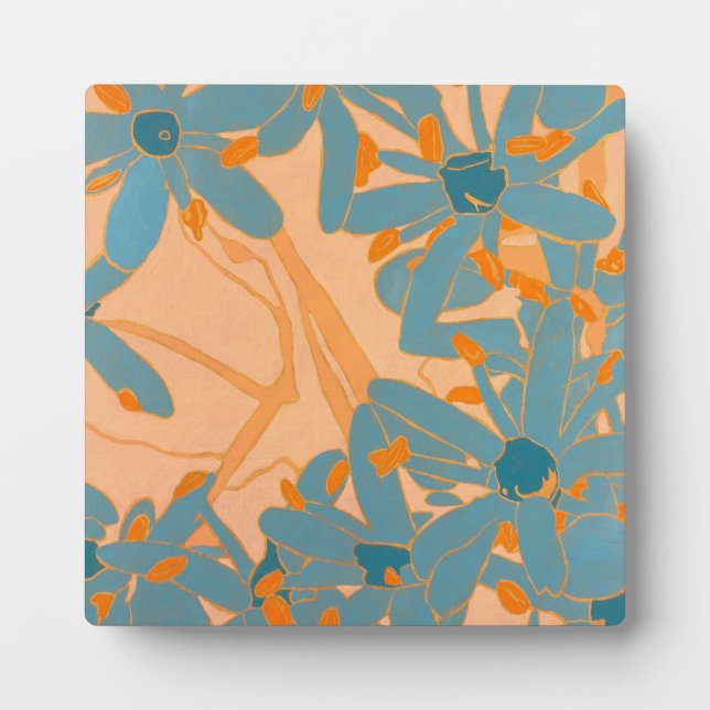 Plaque Photo Contemporary Leaf Design in Peach (Devant)