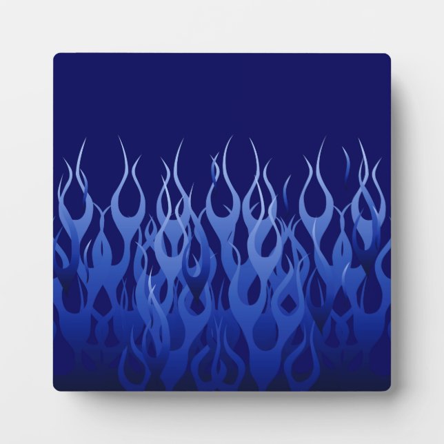 Plaque Photo Cool Blue on Blue Racing Flames decorative (Devant)