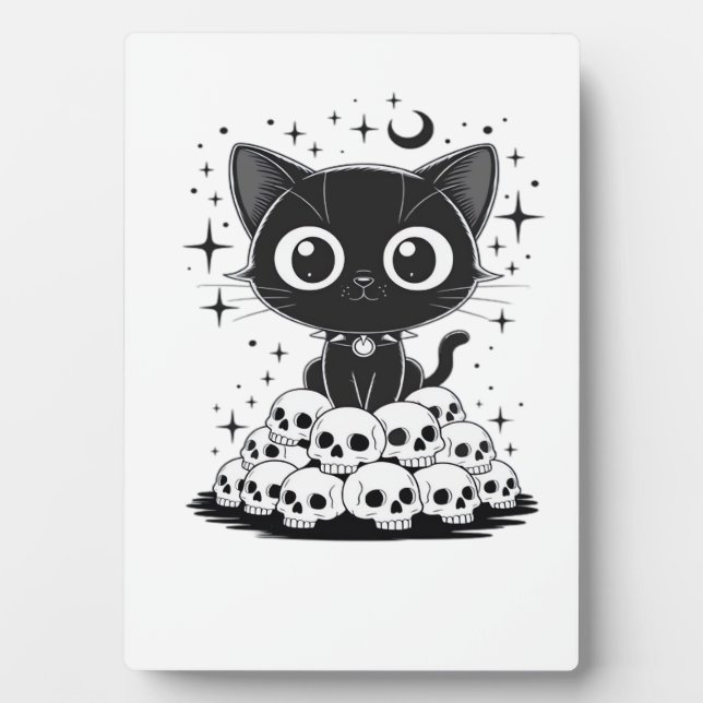 Plaque Photo Copy of Cat Skulls Creepy Cute Kitty Goth Black Al (Devant)