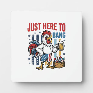 Plaque Photo Coq Patriotique Feu d'Artifice Vintage Design de T