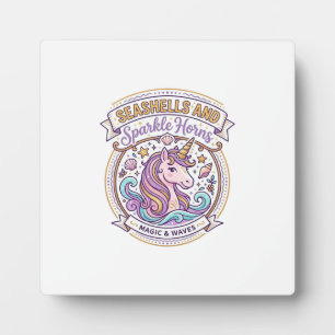 Plaque Photo Coquilles de licorne et cornes scintillantes POD P