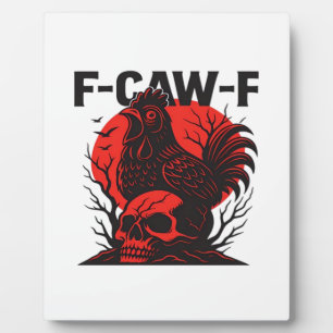 Plaque Photo Corbeau F-Caw-F Humour Gothique Drôle