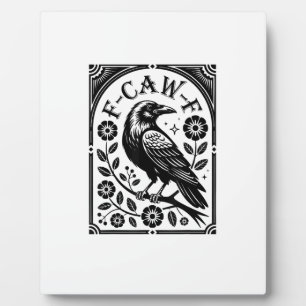 Plaque Photo Corbeau, F-Caw-F Oiseau Drôle Graphisme Esthétique