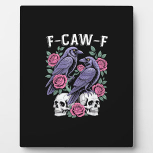Plaque Photo Corbeau F-Caw-F Oiseau Drôle Lune Gothique Humour