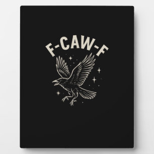 Plaque Photo Corbeau F-Caw-F Oiseau Drôle Lune Gothique Humour