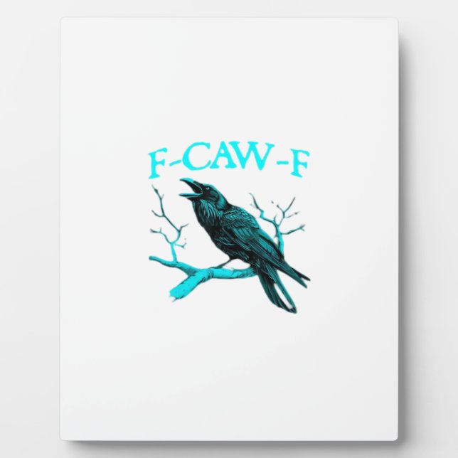 Plaque Photo Corbeau F-Caw-F Oiseau Drôle Rétro (Devant)